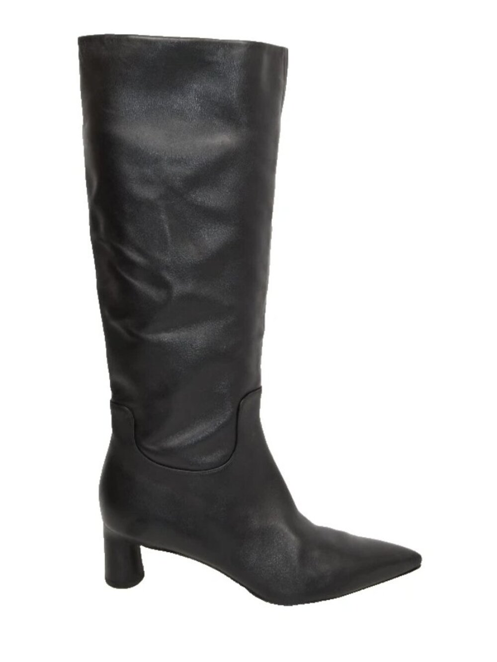 New! Vince Floris Leather Knee High Pointy Toe Boot Black Size 8.5 M DD427A